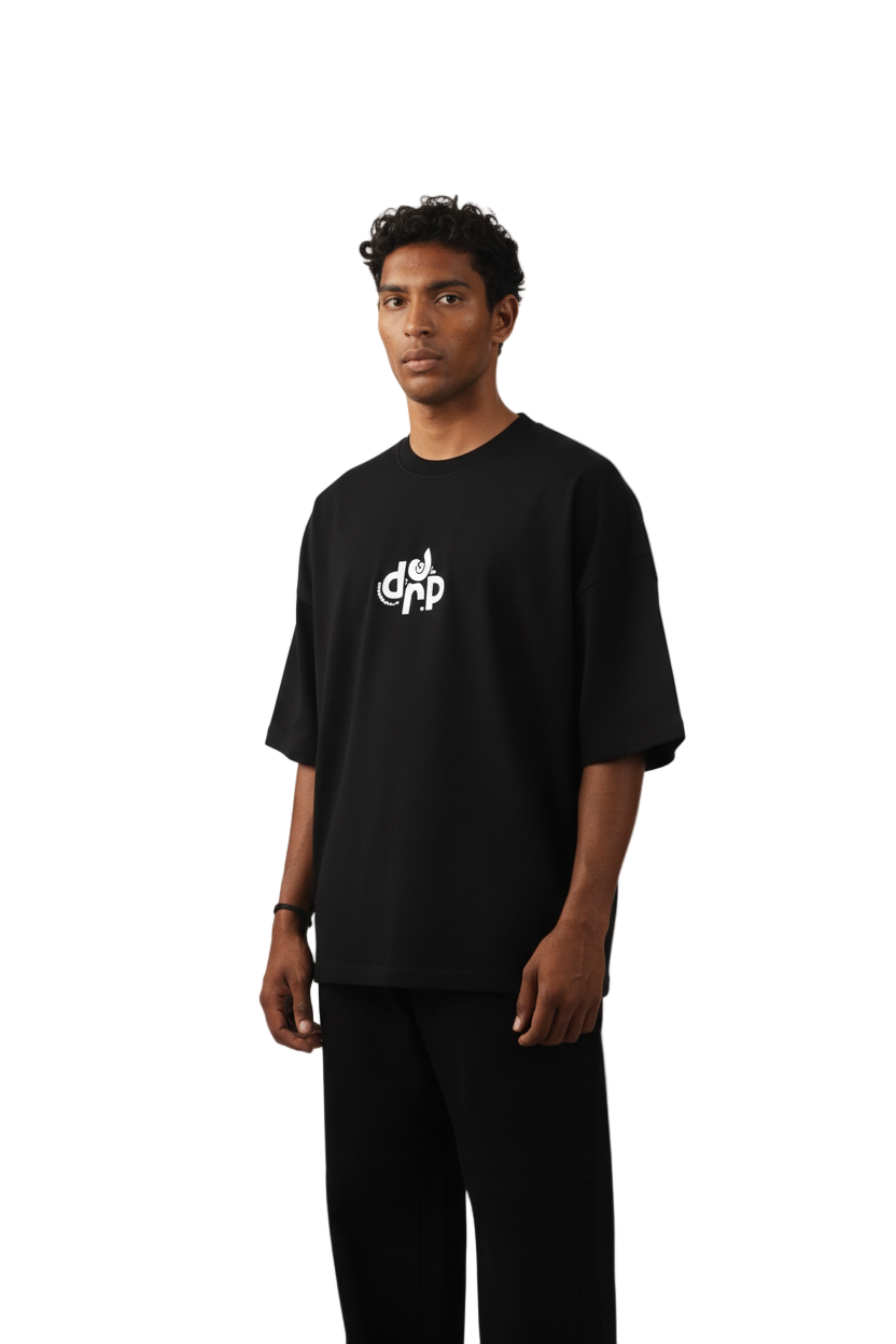 Abstract Black Oversized Tee