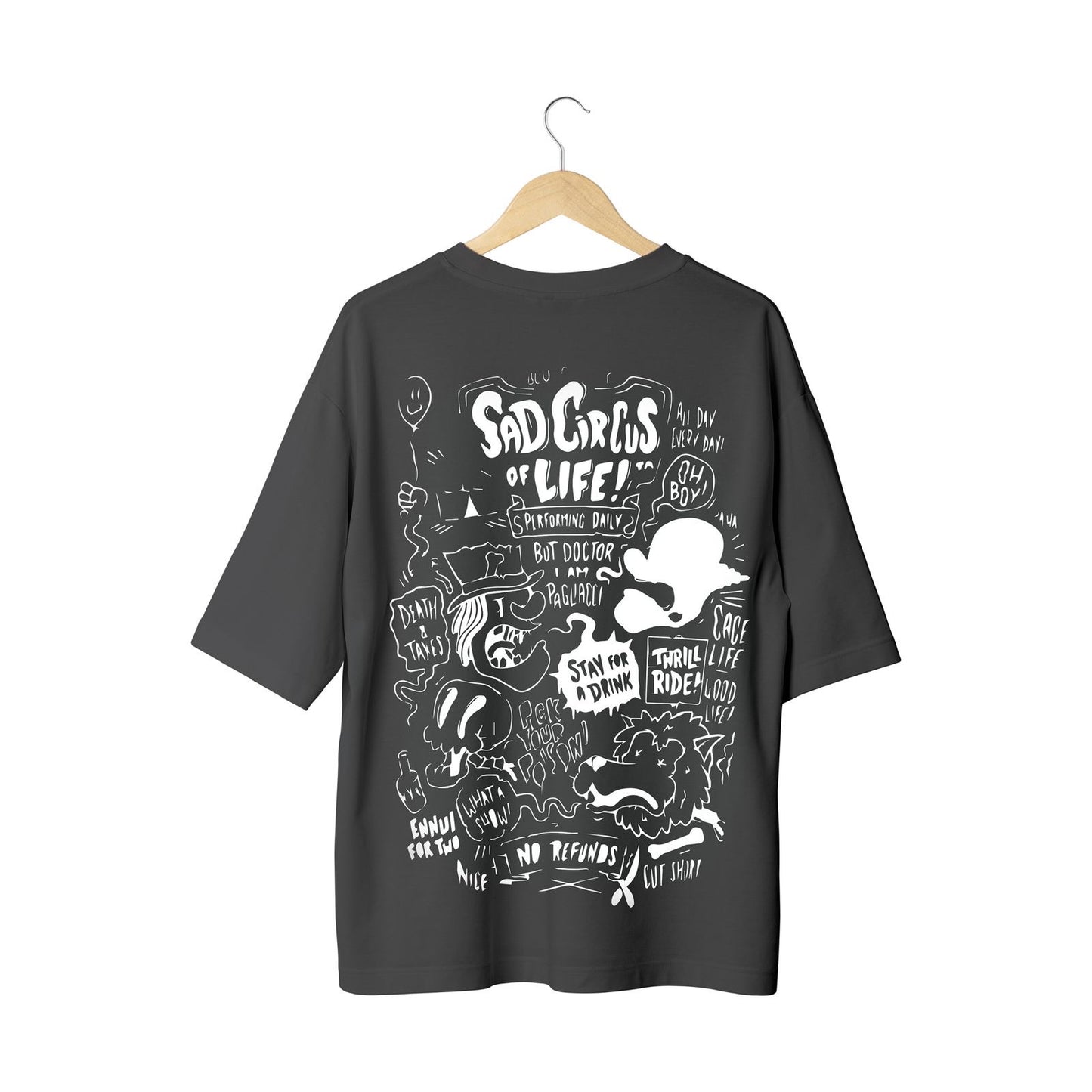 Mysterious Gray Oversized Tee