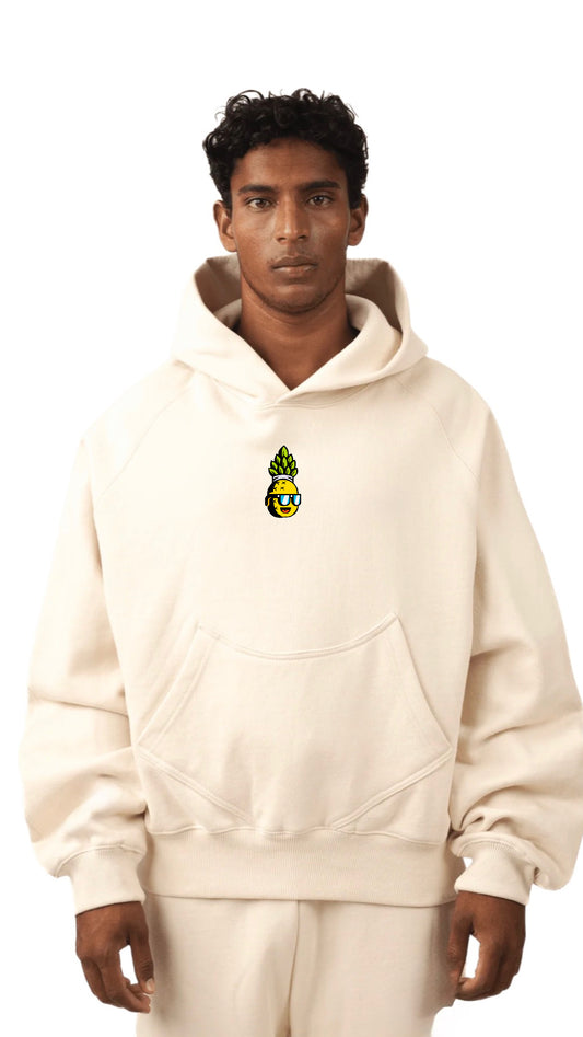 Pine Beige Boxy Hoodie