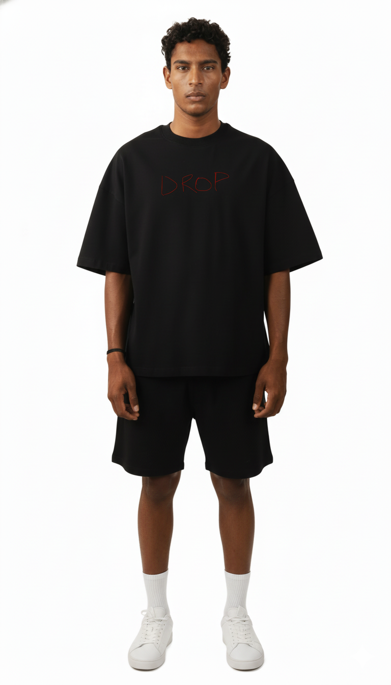 Raw Black Crop Tee