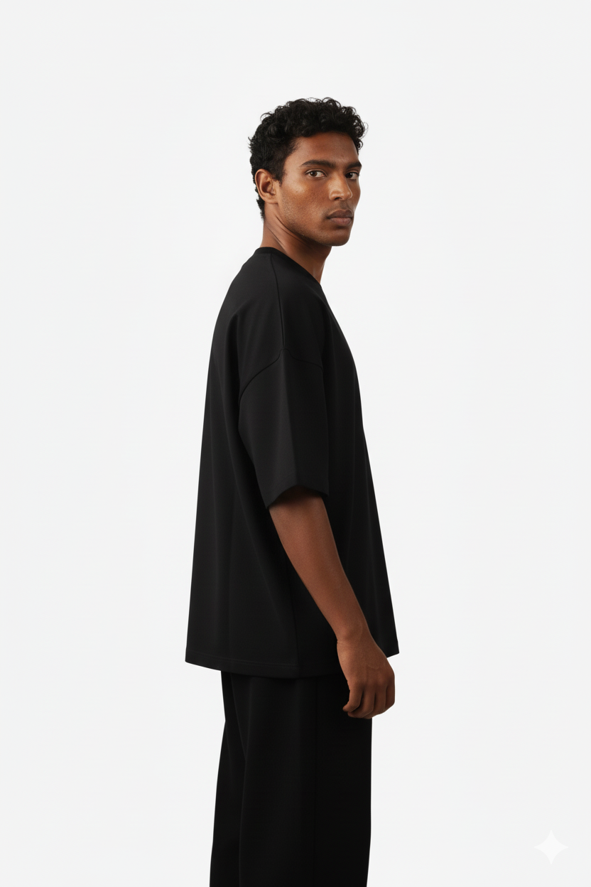 Abstract Black Oversized Tee