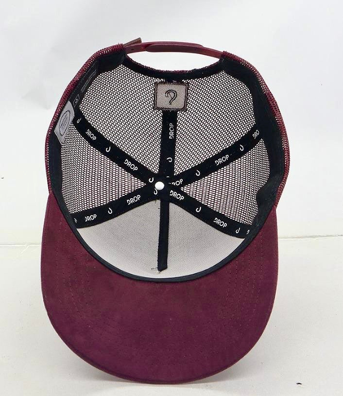 Trucker Cap Wine and Beige Suede Cap