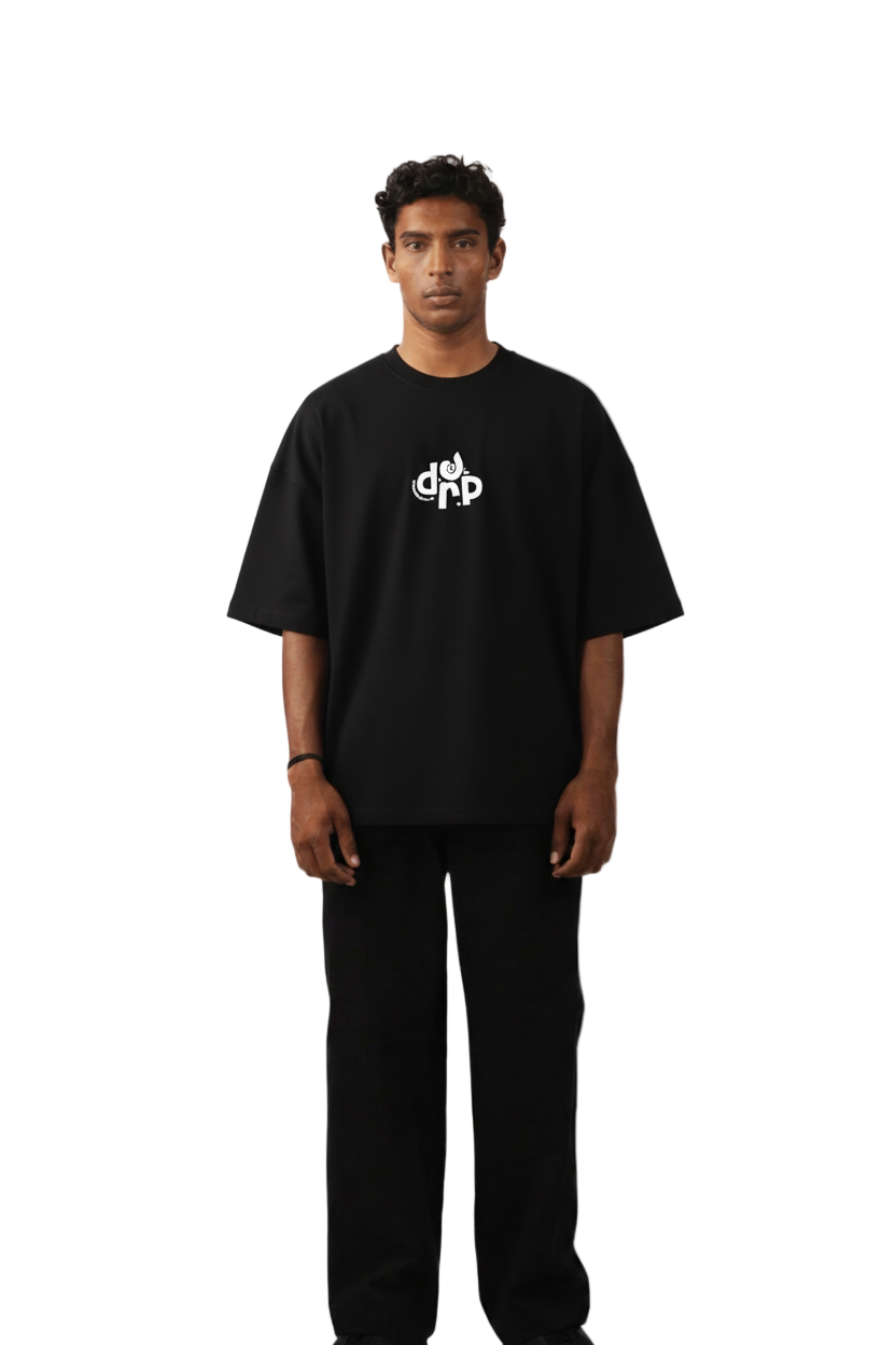 Abstract Black Oversized Tee